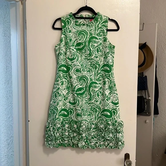 green and white lilly pulitzer dress Vintage White Label Lilly Pulitzer Green Cotton Dress